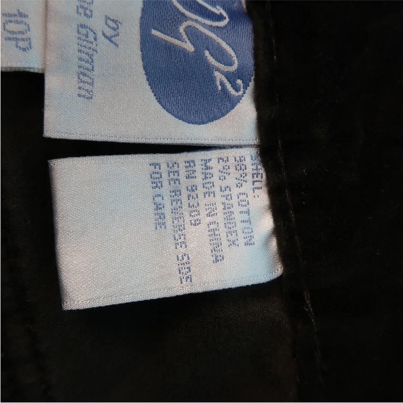 DG2 Diane Gilman Womens Brown Velvet Stretch Mid Rise Pants Size 10P 28 X 27 - Picture 4 of 4